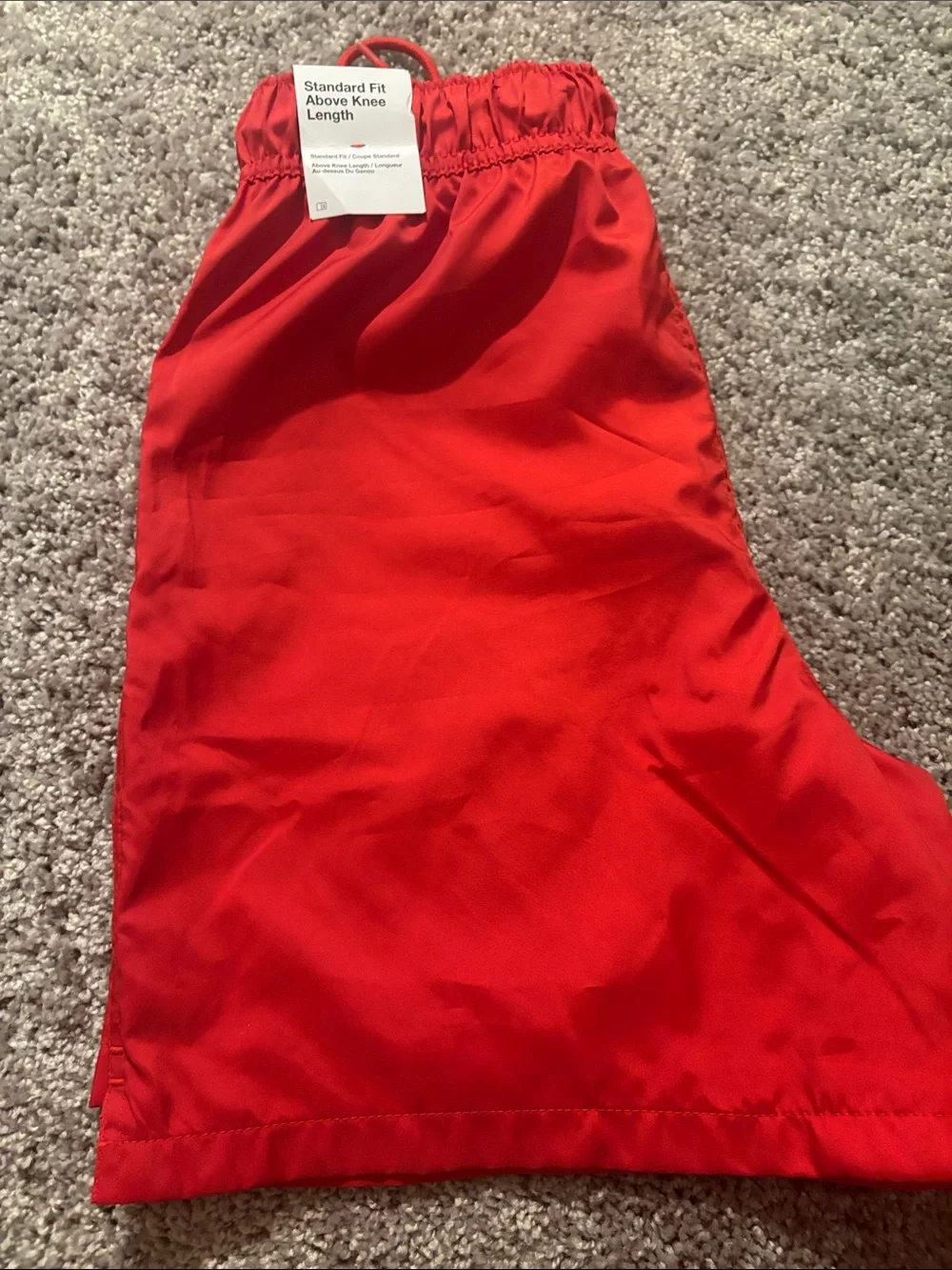 Nike Men’s Bright Red Athletic Shorts with White Logo